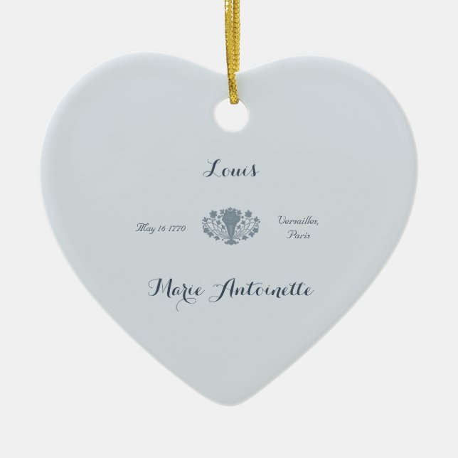 Marie Antoinette Wedding Rokoko Dusty Blue Keramik Ornament (Vorne)