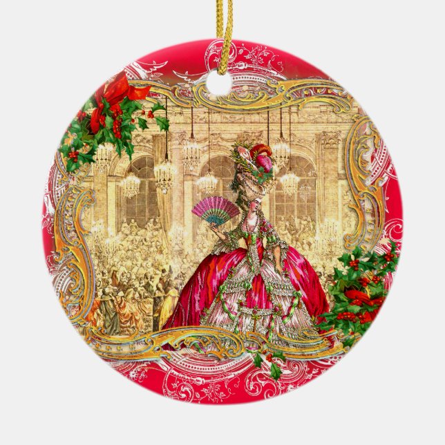 Marie Antoinette Weihnachten in Versailles Keramik Ornament (Vorne)
