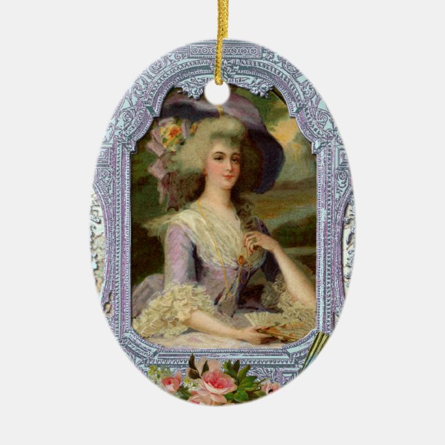Marie Antoinette Weihnachtsgeschenk Keramikornament (Vorne)