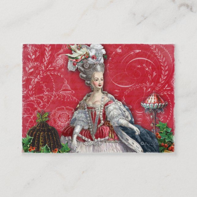 Marie Antoinette Weihnachtsnachtisch-Visitenkarten Visitenkarte (Vorderseite)