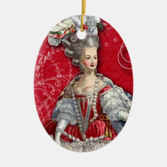 Marie Antoinette Weihnachtsverzierung Keramikornament (Vorne)