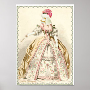 Marie Antoinette White Poodle Kostüme Print Poster