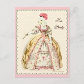 Marie Antoinette White Poodle mit Fan Einladung