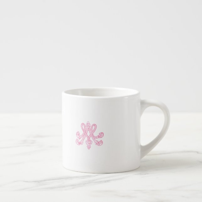 Marie Antoinette – white Royal Monogram Monogramme Espressotasse (Rechts)