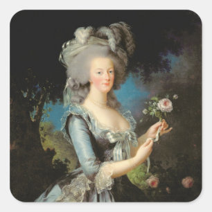 Marie Antoinette with a Rose, 1783 Quadratischer Aufkleber