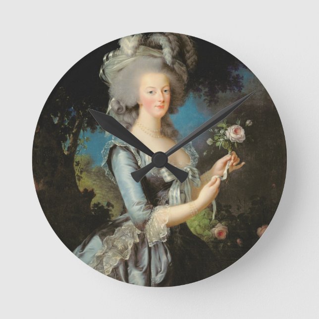 Marie Antoinette with a Rose, 1783 Runde Wanduhr (Vorderseite)