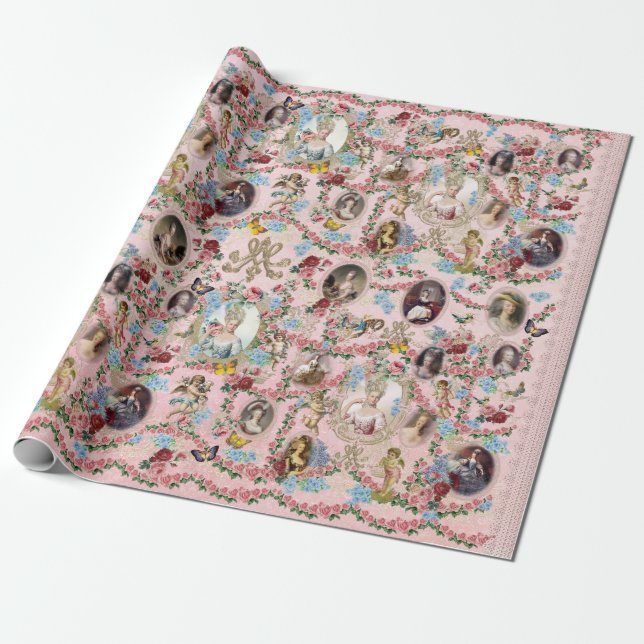 Marie Antoinette Wrapping Paper Rose of Versailles Geschenkpapier (Ungerollt)