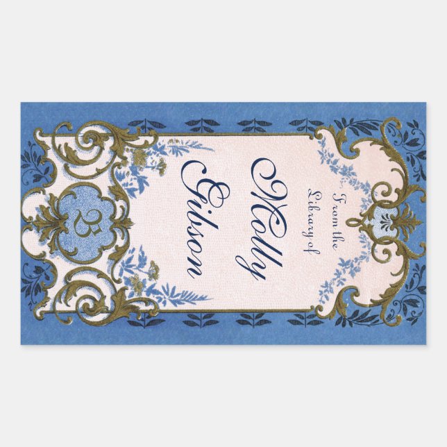 Marie Antoinette's Blue Buchzeichen Rechteckiger Aufkleber (Vorderseite)