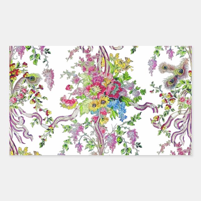 Marie Antoinette's Boudoir Rechteckiger Aufkleber (Vorderseite)