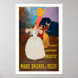 Marie Brizard and Roger Anisette Cherry Brandy and Poster