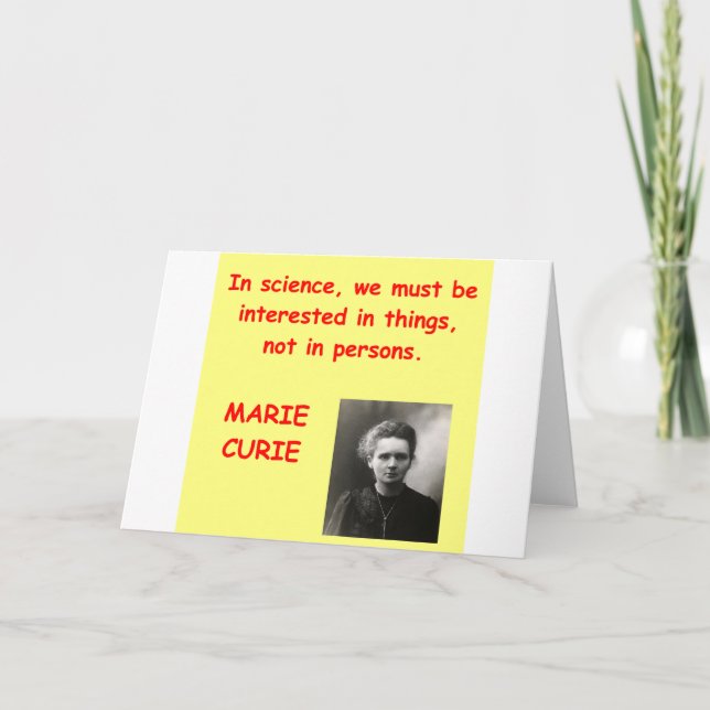 Marie Curie-Zitat Karte (Vorderseite)