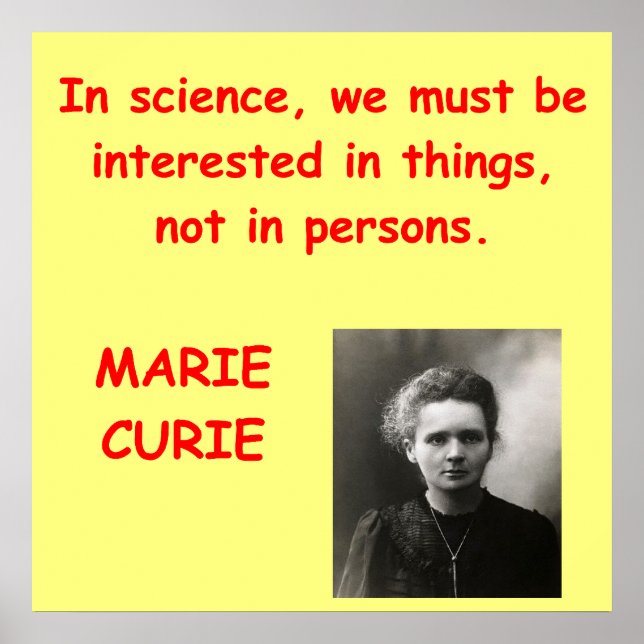 Marie Curie Zitat Poster (Vorne)