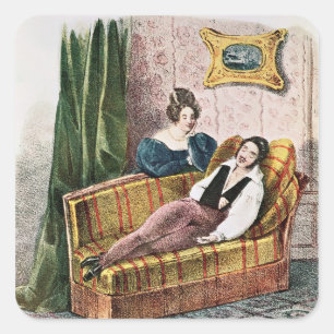 Marie Dorval in der Rolle von Adele d'Hervey Quadratischer Aufkleber