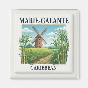 Marie-Galante Guadeloupe Karibik Windmühle Fliese Magnet
