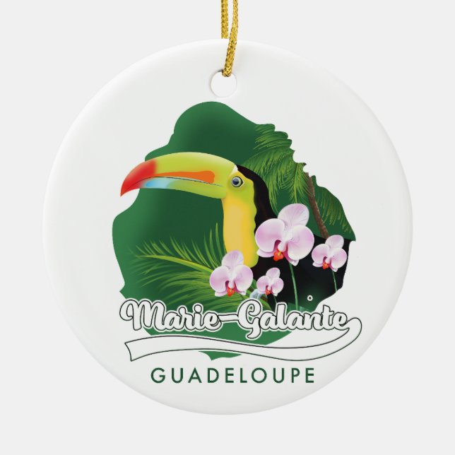 Marie Galante Guadeloupe Logo Keramik Ornament (Vorne)