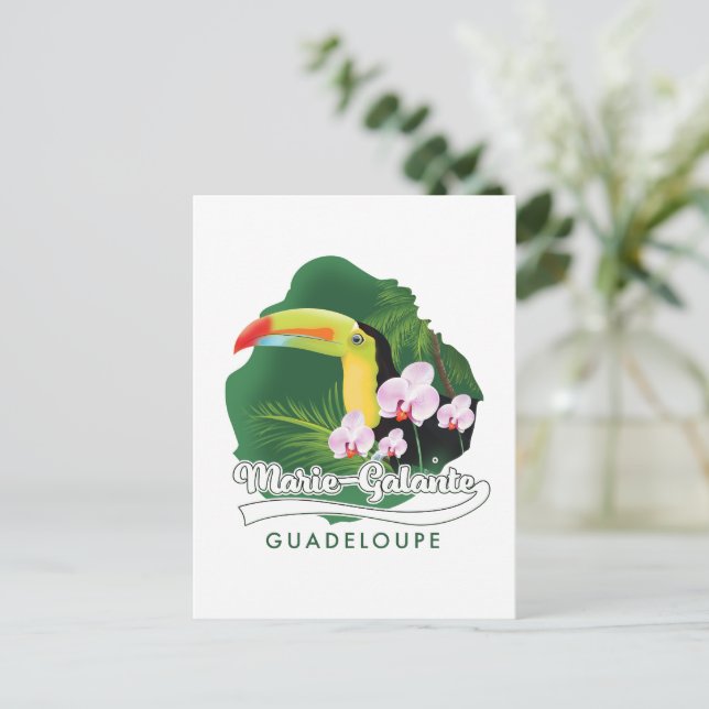 Marie Galante Guadeloupe Logo Postkarte (Stehend Vorderseite)