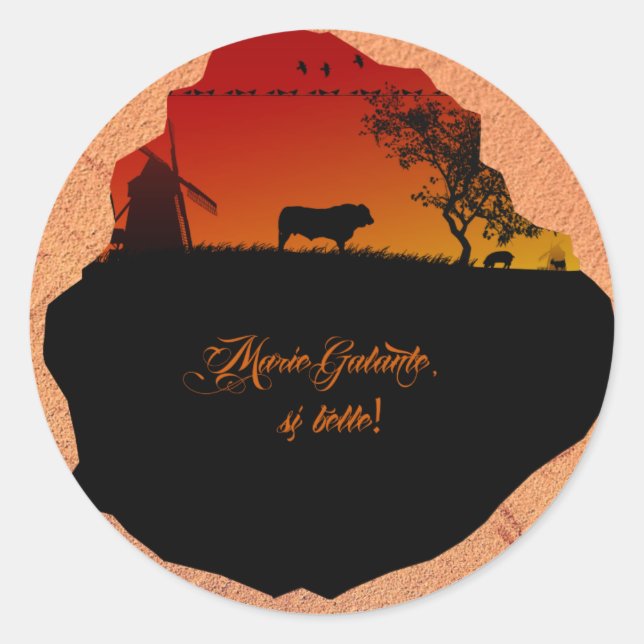 Marie-Galante-Insel Runder Aufkleber (Vorderseite)
