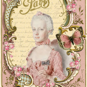 Marie in Pink, französisches Paris Portrait Decoup Seidenpapier