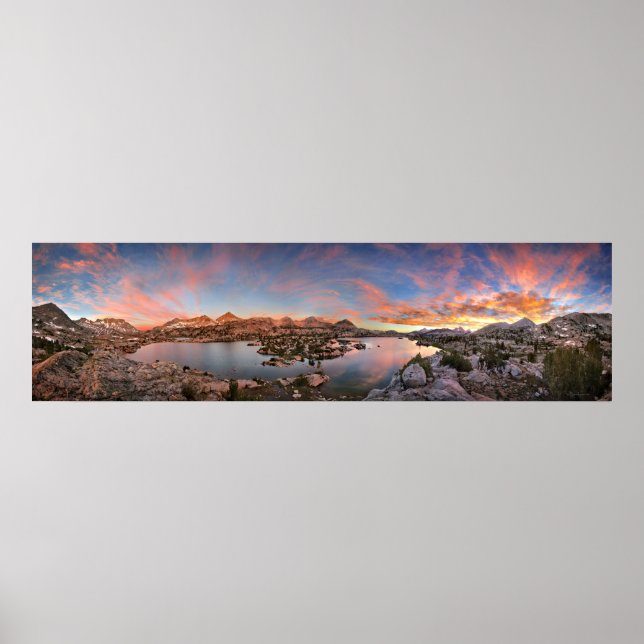 Marie Lake Sunrise Panorama - John Muir Trail Poster (Vorne)