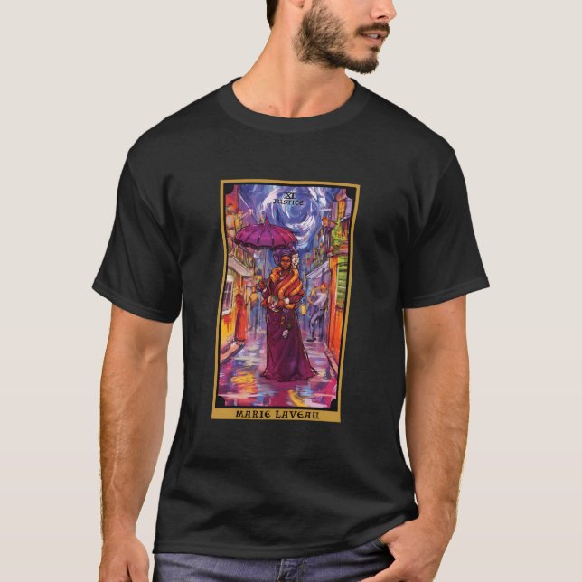 Marie Laveau Justice Tarot Card Voodoo Witch New O T-Shirt (Vorderseite)