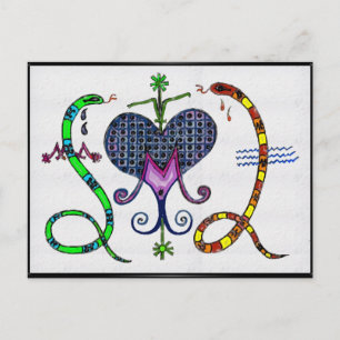 Marie Laveau Voodoo Vévé Postkarte