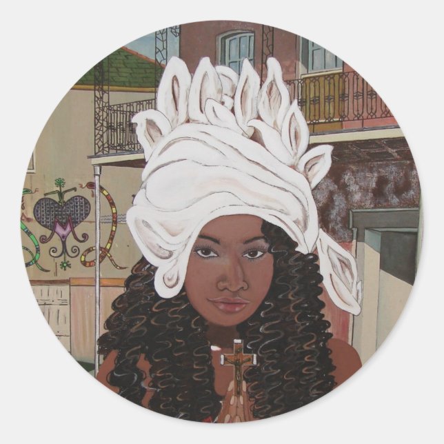 Marie Laveaux im französischen Viertel Runder Aufkleber (Vorderseite)