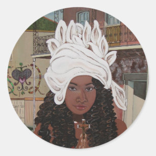 Marie Laveaux im französischen Viertel Runder Aufkleber