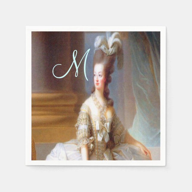 Marie Monogram Elegant French Chic Serviette (Vorderseite)