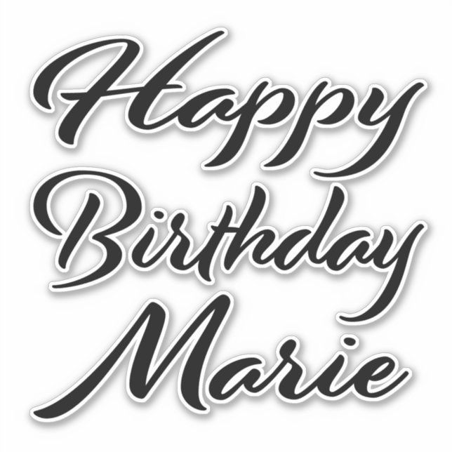 Marie Name Vorname black Sticker Geburtstag (Vorderseite)