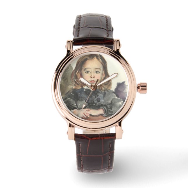 Marie-Portrait (Niedliches Jungmädchen) Armbanduhr (Vorderseite)