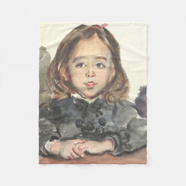 Marie-Portrait (Niedliches Jungmädchen) Fleecedecke (Vorderseite)