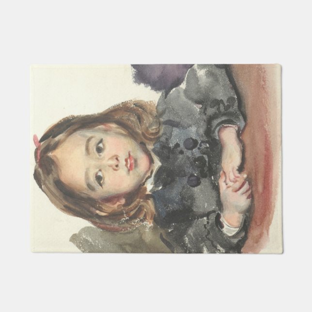 Marie-Portrait (Niedliches Jungmädchen) Fußmatte (Vorderseite)