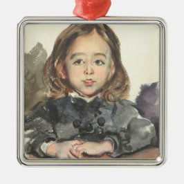 Marie-Portrait (Niedliches Jungmädchen) Ornament Aus Metall