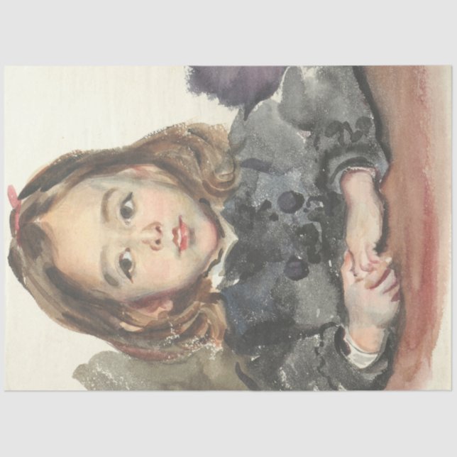 Marie-Portrait (Niedliches Jungmädchen) Seidenpapier (Vorderseite)