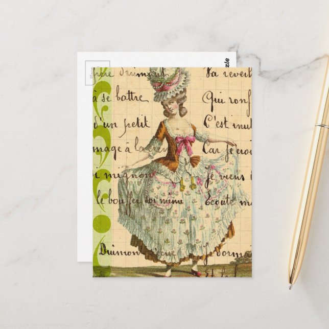 Marie Retro Collage Postkarte (Vorderseite/Rückseite Beispiel)