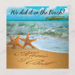 Marie u. Billstarfish-Paar-Strand-Empfang Einladung