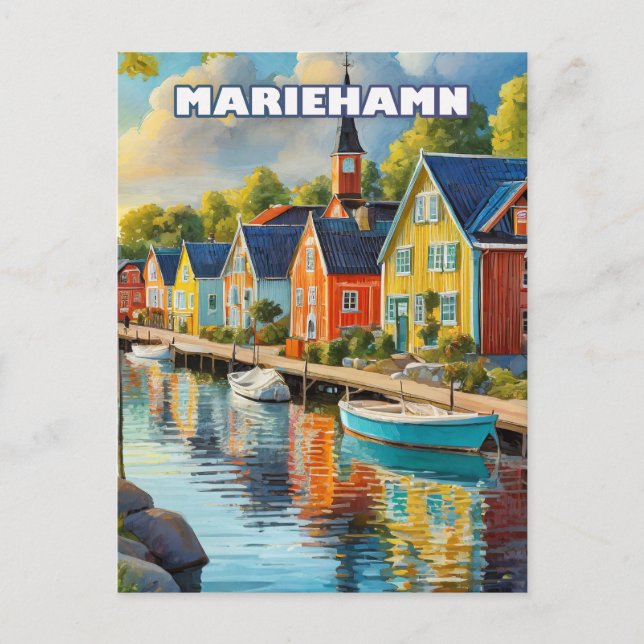 Mariehamn, ein ruhiges Juwel auf der Åland-Insel Postkarte (Vorderseite)