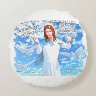 Marienerscheinung in den Himmel Rundes Kissen