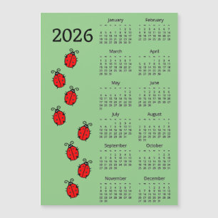 Marienkäfer 2026 Kalender Magnetkarte