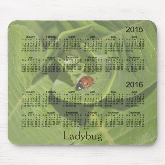 Marienkäfer-2-jähriger 2015-2016 Kalender Mousepad (Vorne)