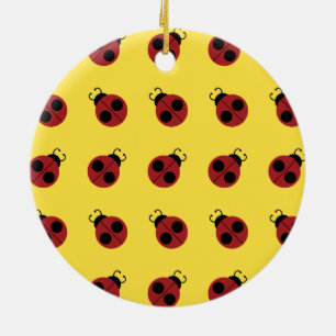 Marienkäfer 60er Retro cool rot gelb Keramik Ornament