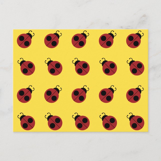 Marienkäfer 60er Retro cool rot gelb Postkarte (Vorderseite)