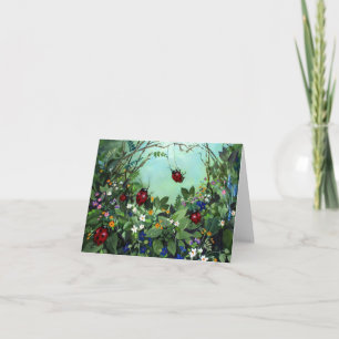 Marienkäfer an der Spiel-Anmerkungs-Karte Karte