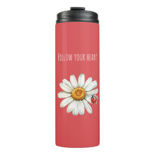 Marienkäfer auf einer Gänseblume Thermosbecher