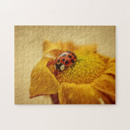 Marienkäfer auf gelbe Blüte Puzzle