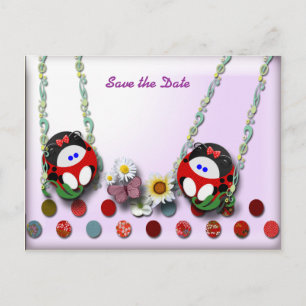 Marienkäfer-Babys Ankündigungspostkarte