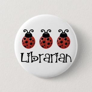 Marienkäfer-Bibliothekar-Geschenk Button