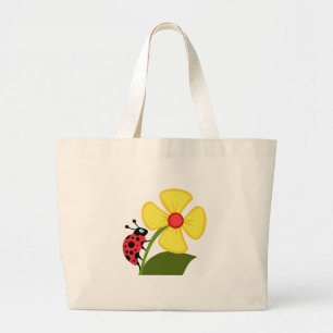 Marienkäfer-Blume Jumbo Stoffbeutel