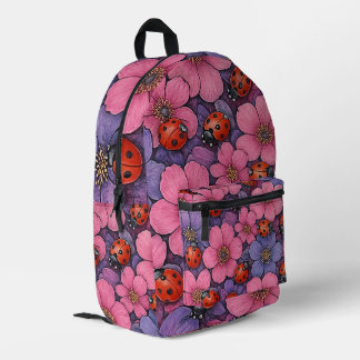 Marienkäfer Blumen Bedruckter Rucksack