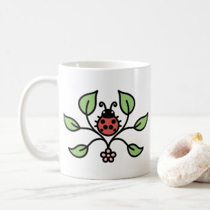 Marienkäfer-Blumen-Tasse Kaffeetasse